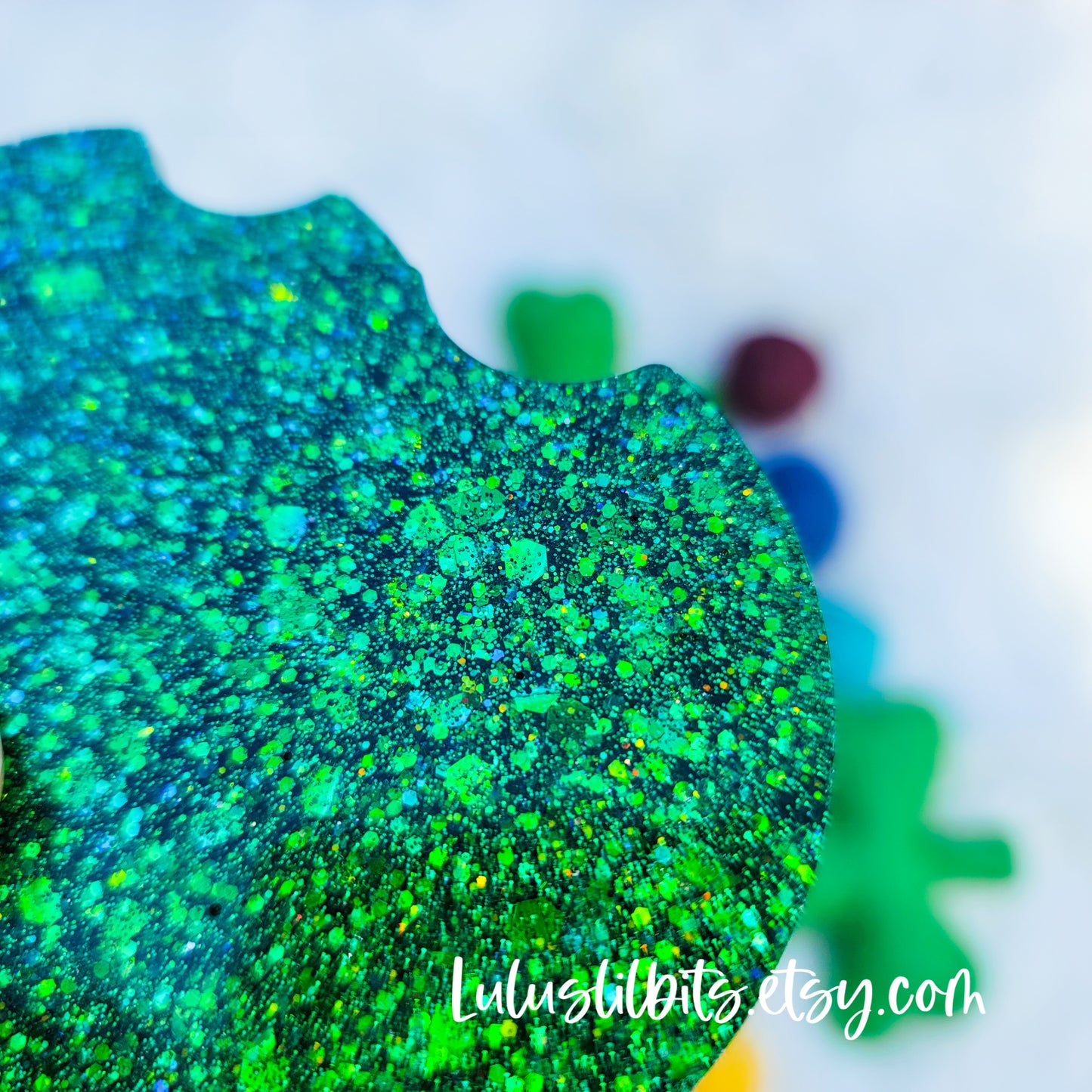 Sparkling Green Glitter Coasters - Ready To Ship - Set of 2